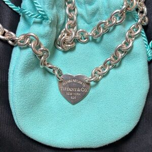 Tiffany & Co heart pendant sterling silver choker